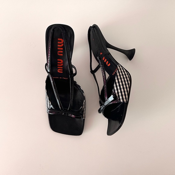 Miu Miu Shoes - *SOLD* Miu Miu Black and Checkered Heels